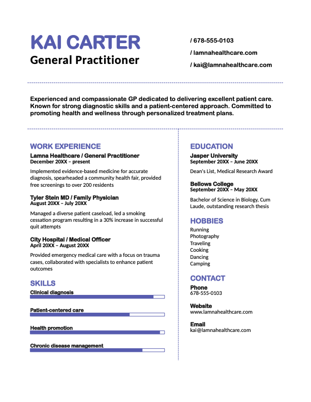 Bold profile professional resume